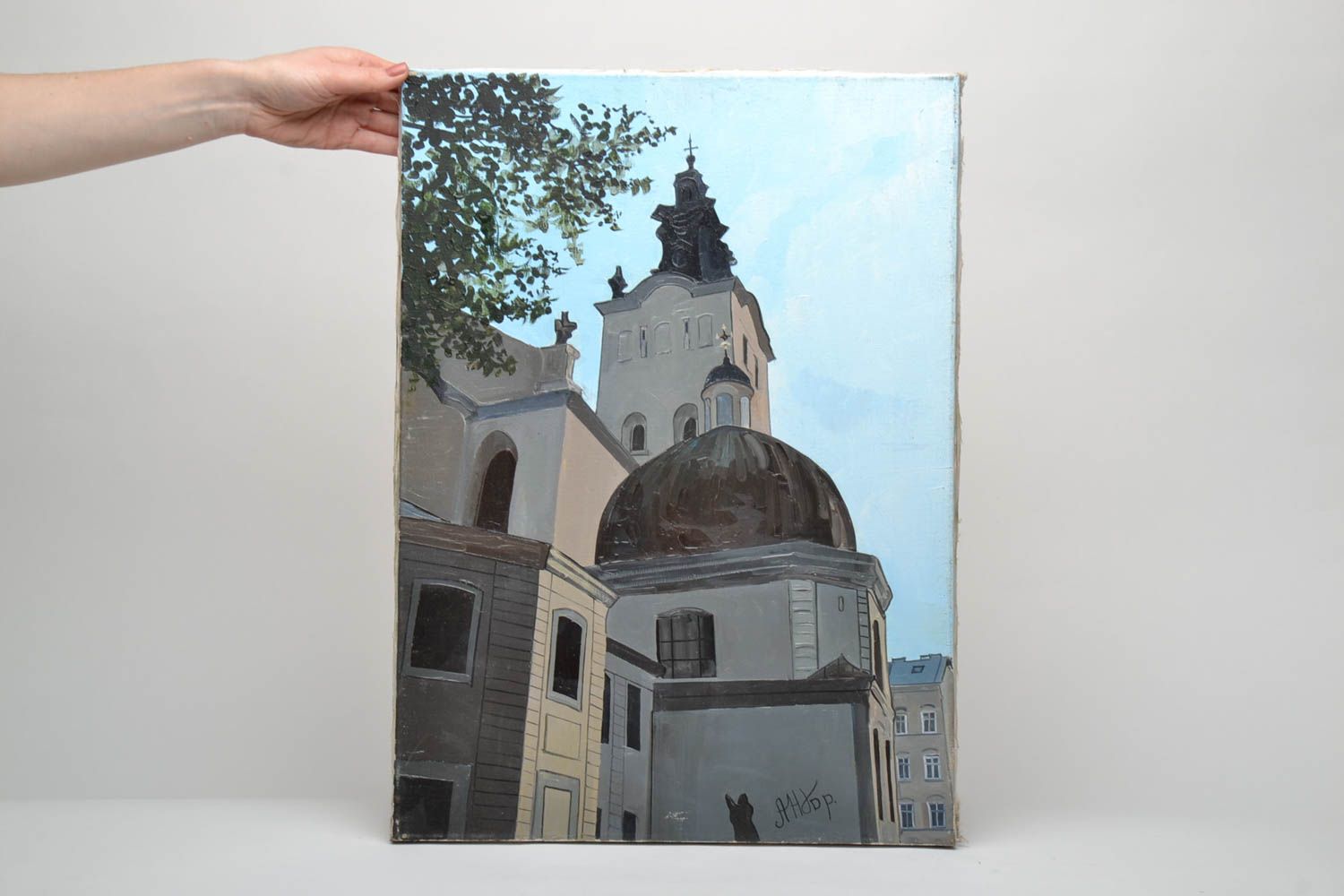 Gemälde mit Ölfarben Kathedrale foto 5