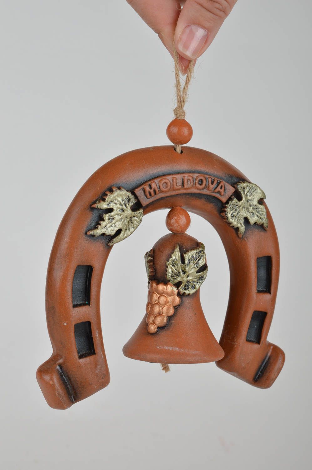 Handmade designer ceramic wall hanging horseshoe for good luck photo 3