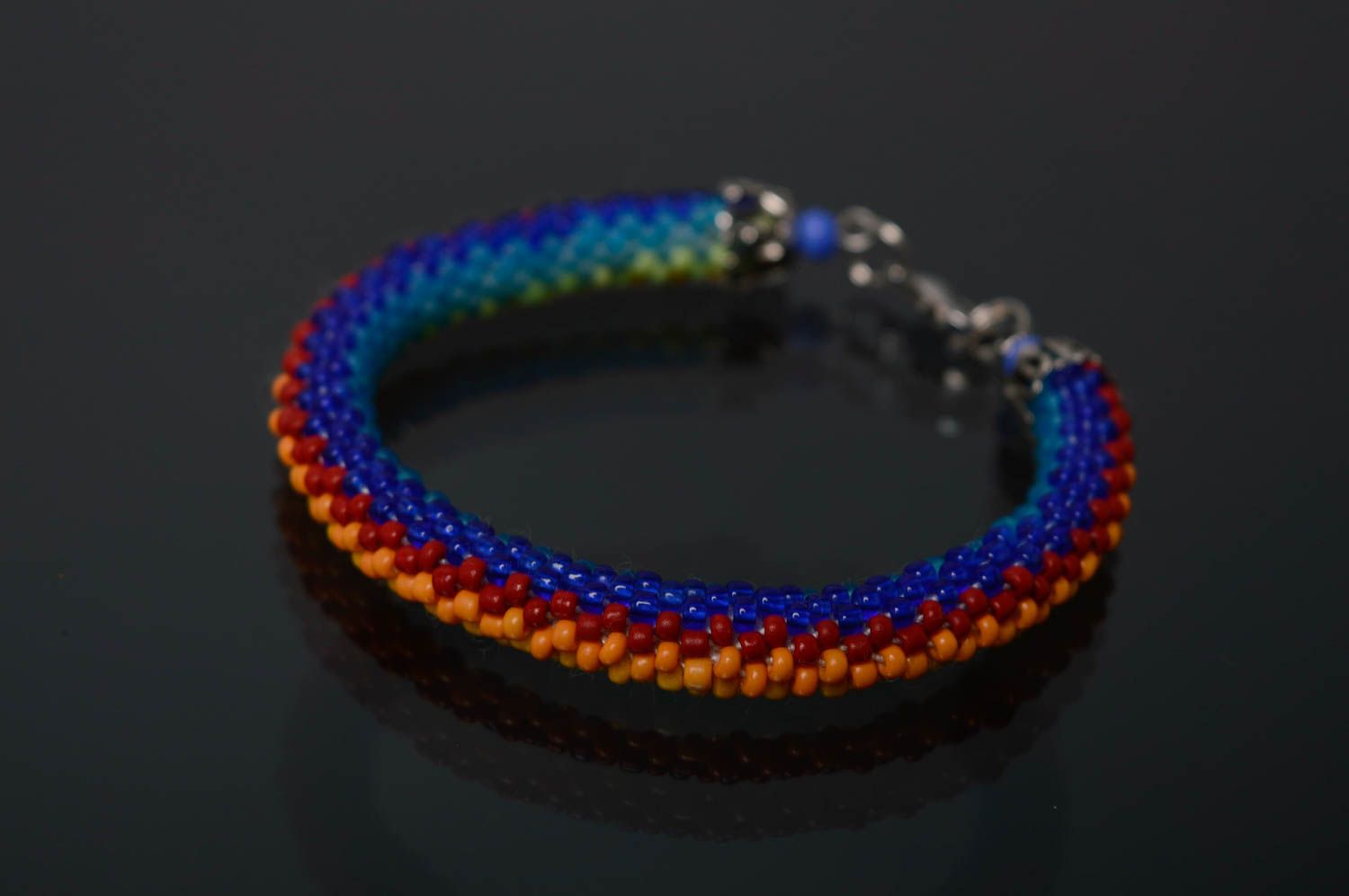 Rainbow beaded bracelet photo 1
