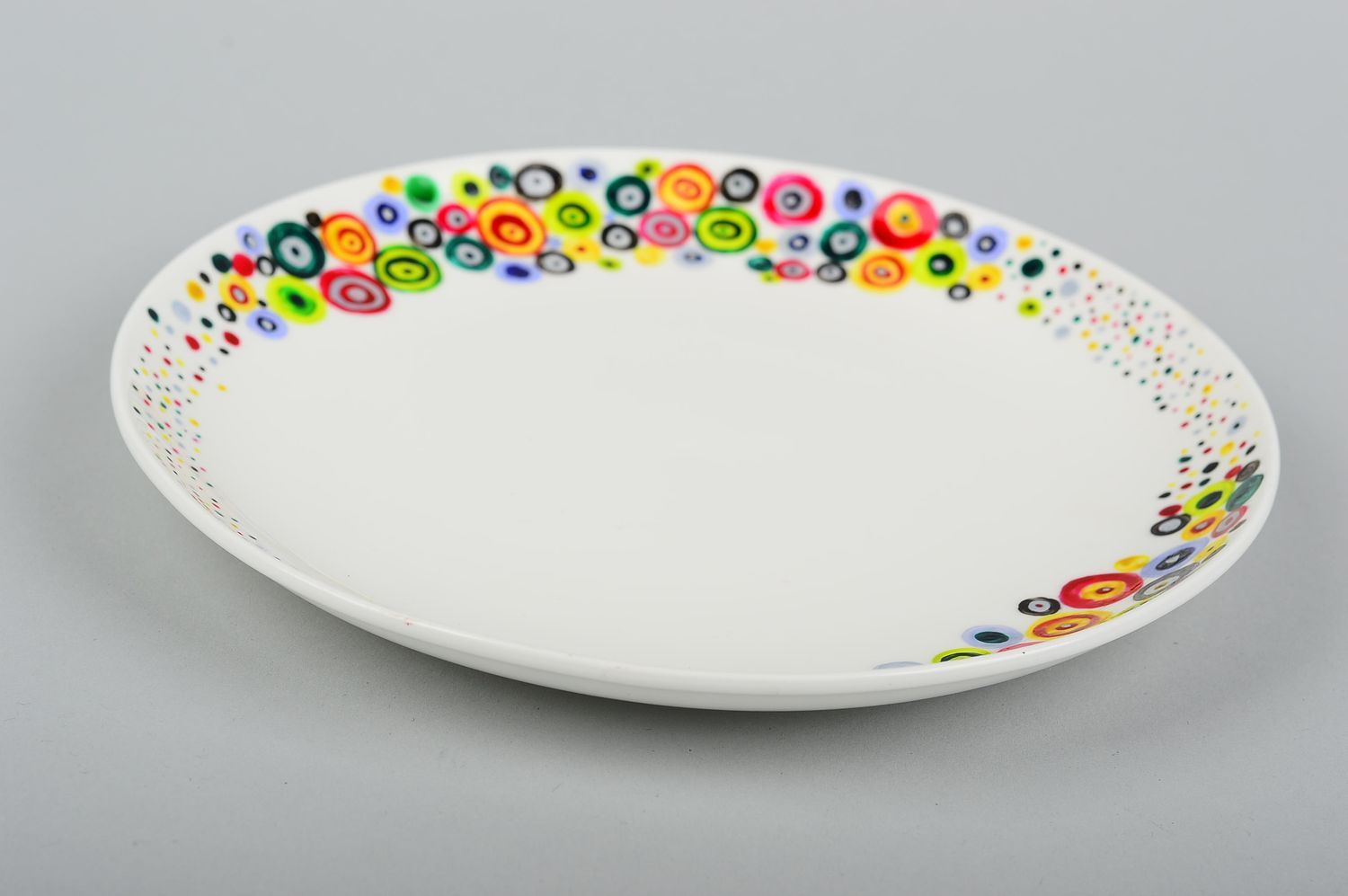 Керамическая тарелка посуда ручной работы яркая красивая посуда для кухни фото 4
