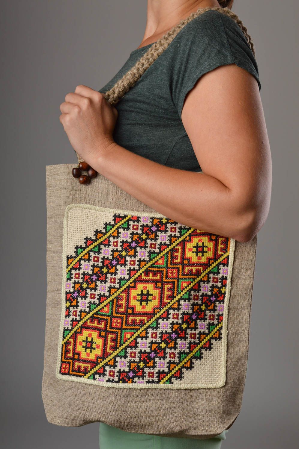 Handmade Designer Tasche Stoff Tragetasche Damen Accessoire Geschenk für Frau foto 1
