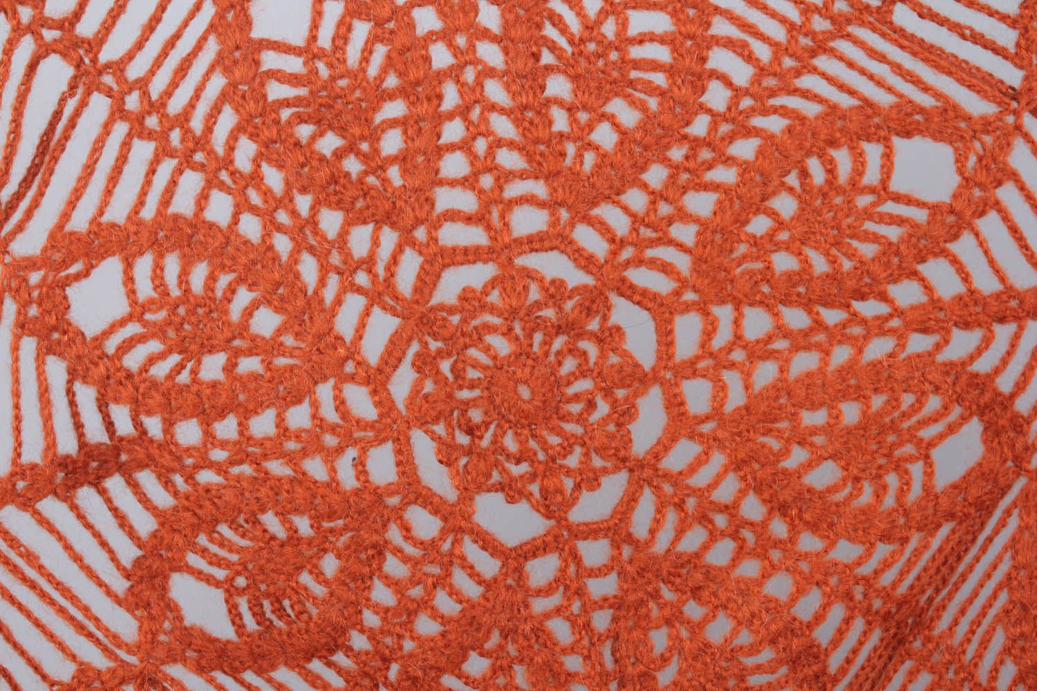 Crochet shawl of terracotta color photo 4