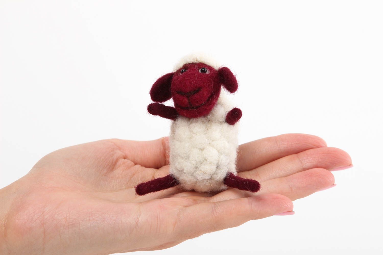 Handmade Spielzeug Schaf Kuschel Tier Designer Geschenk klein aus Wolle foto 5