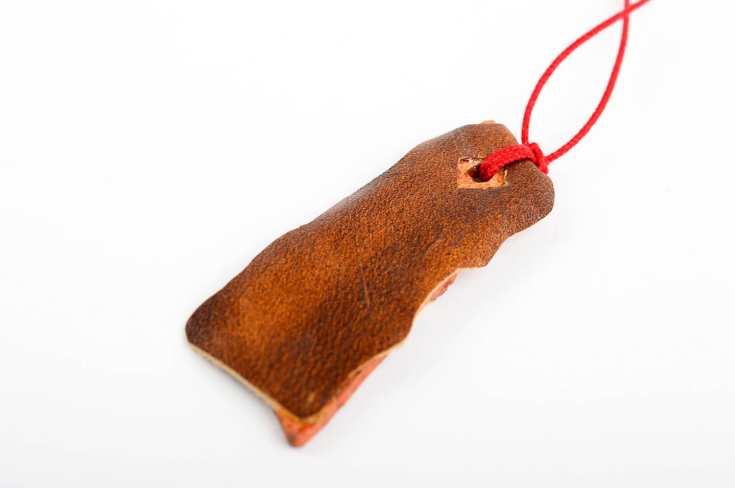 Handmade pendant clay pendant leather accessory designer bijouterie stylish gift photo 5