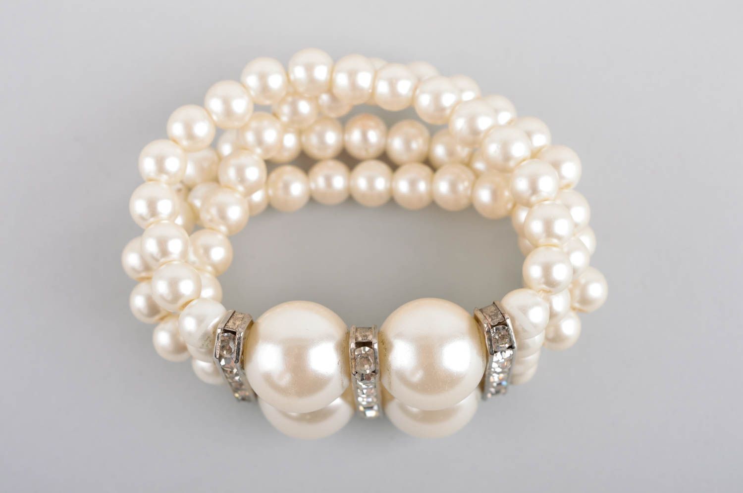 Bracelet en perles artificielles Bijou fait main multirang Cadeau pour femme photo 4