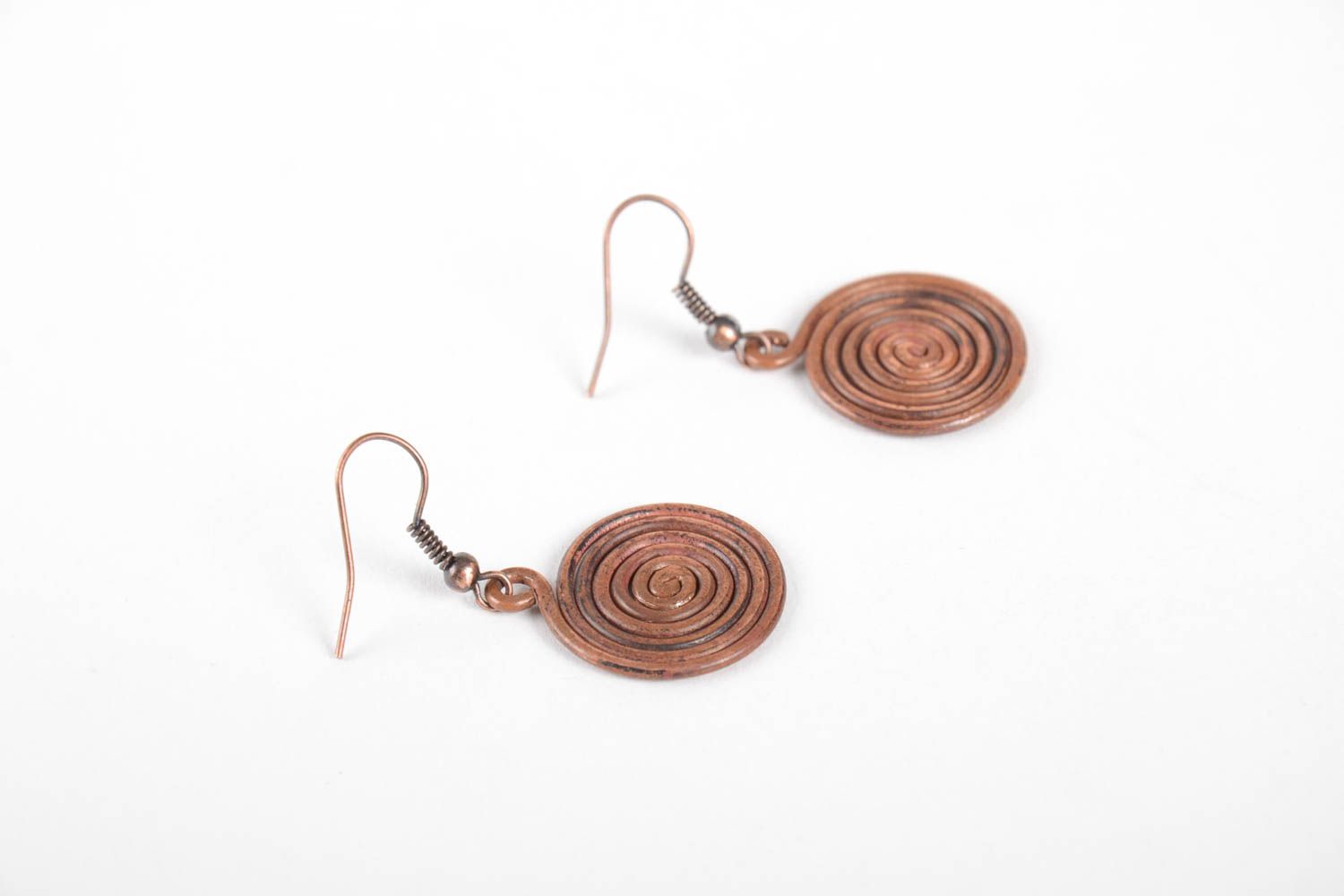 Schöne Ohrringe handmade Mode Schmuck runde Kupfer Ohrringe für Frauen Geschenk foto 4