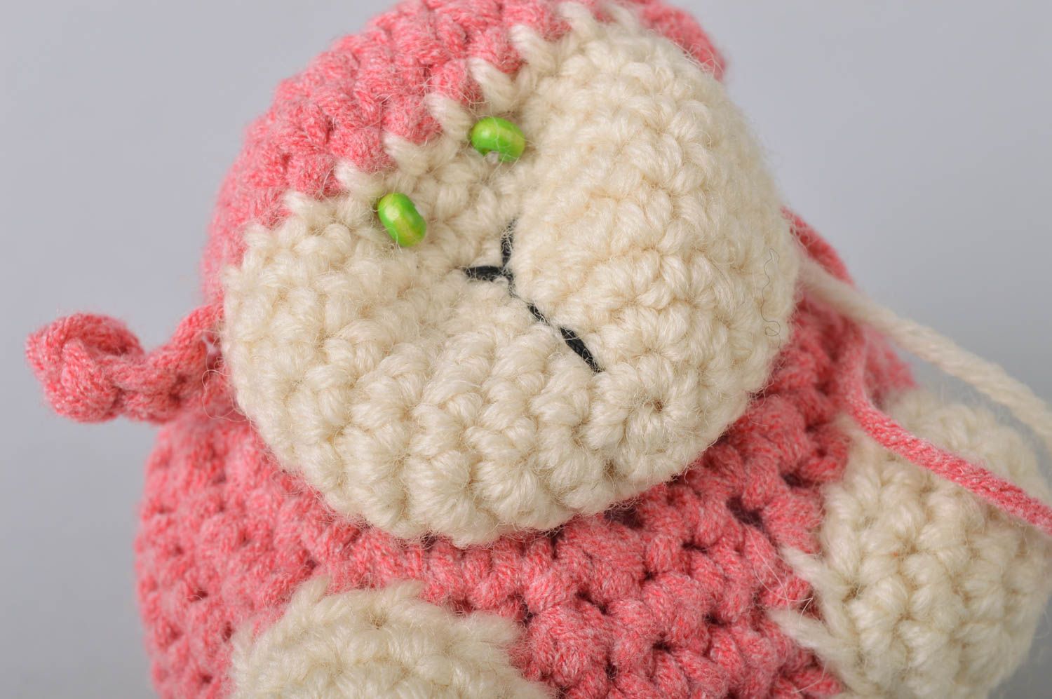 Giocattolo a maglia fatto a mano pendente morbido da bambine a uncinetto foto 5