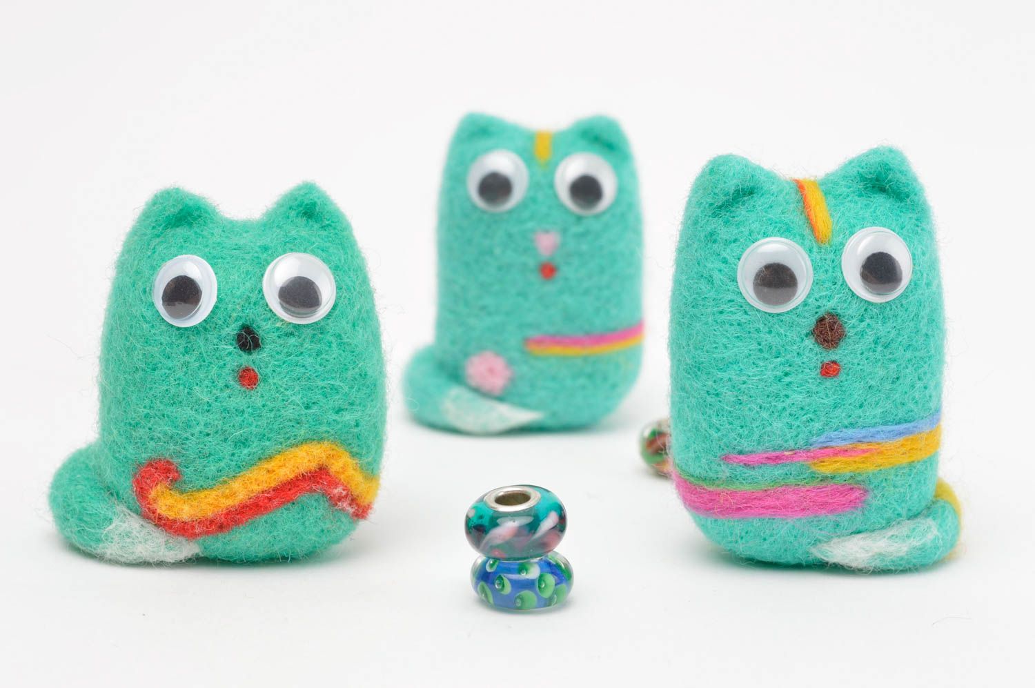 Handmade woolen toys stylish set of textile toys cute designer toys for kids photo 1