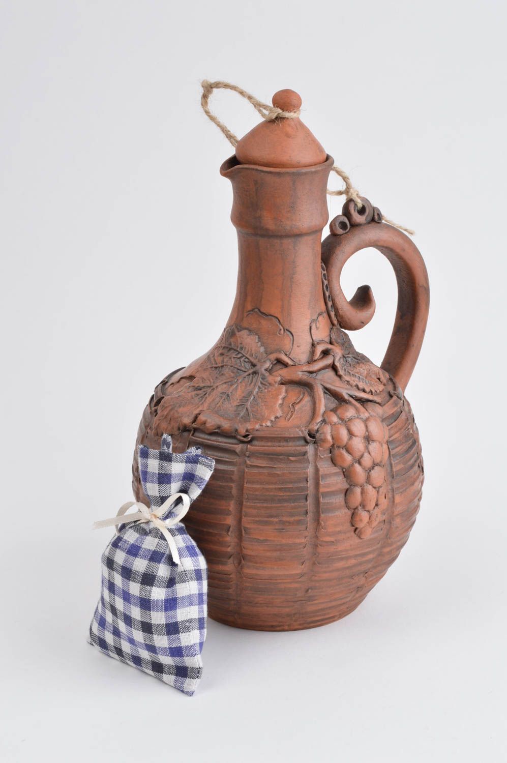 Botella de cerámica para vino artesanal decoración de casa regalo original foto 1