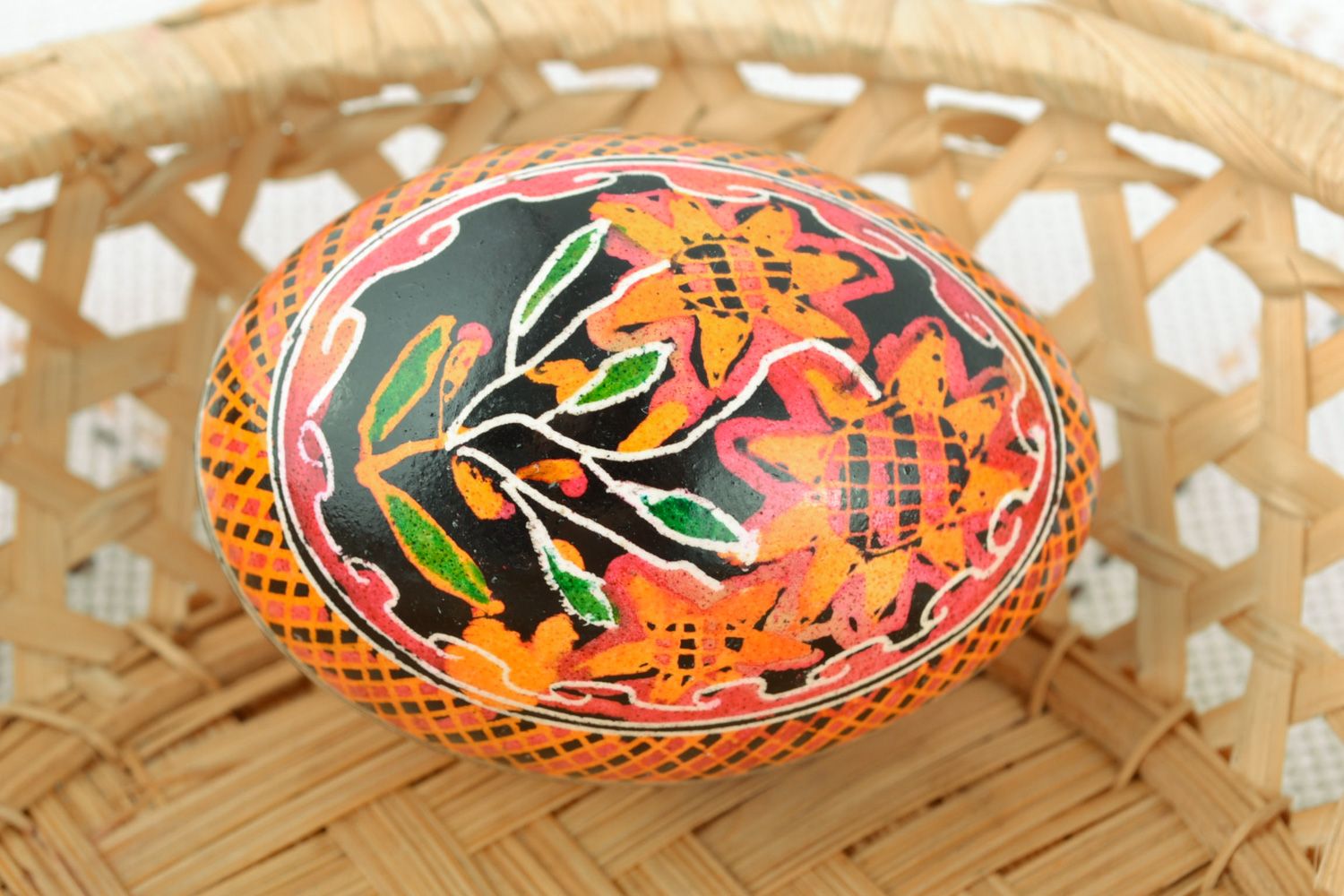 Handmade Easter egg with wax painting for home decoration Christ Has Risen photo 1