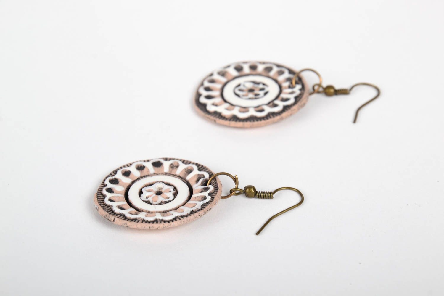 Handgemachte Ohrringe Schmuck aus Keramik Geschenk für Frauen Damen Ohrringe  foto 4