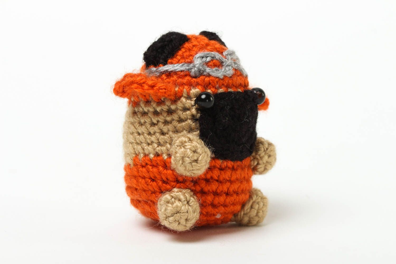Handmade beautiful textile toy unusual crocheted toy stylish cute dog photo 2