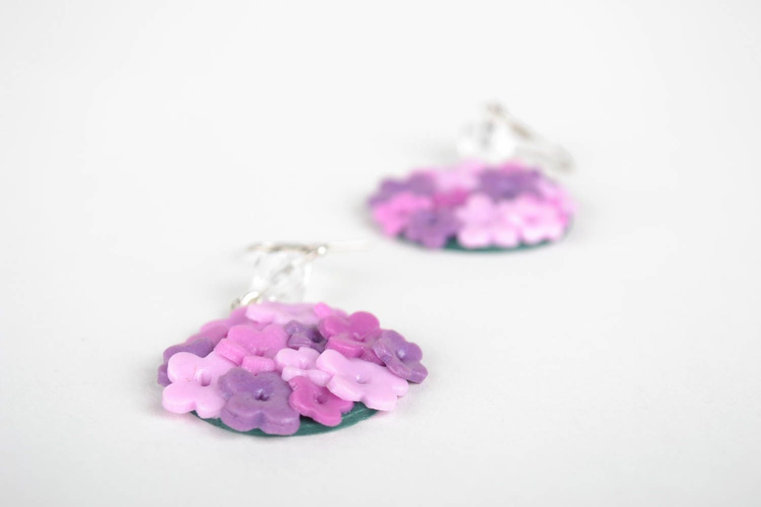 Womens earrings flower earrings homemade jewelry polymer clay designer jewelry photo 2