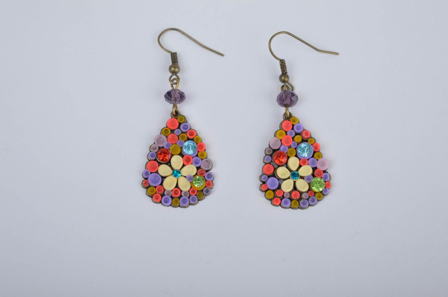 Handmade trendy bright earrings unusual stylish earrings cute jewelry photo 2