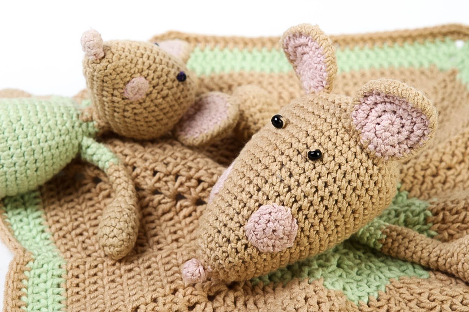 Handmade Kuscheltiere Mäuse Stoff Spielzeuge Geschenke für Kinder 2 Stück foto 3
