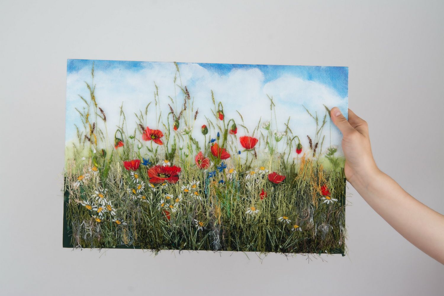 Embroidered panel Poppy Field photo 1