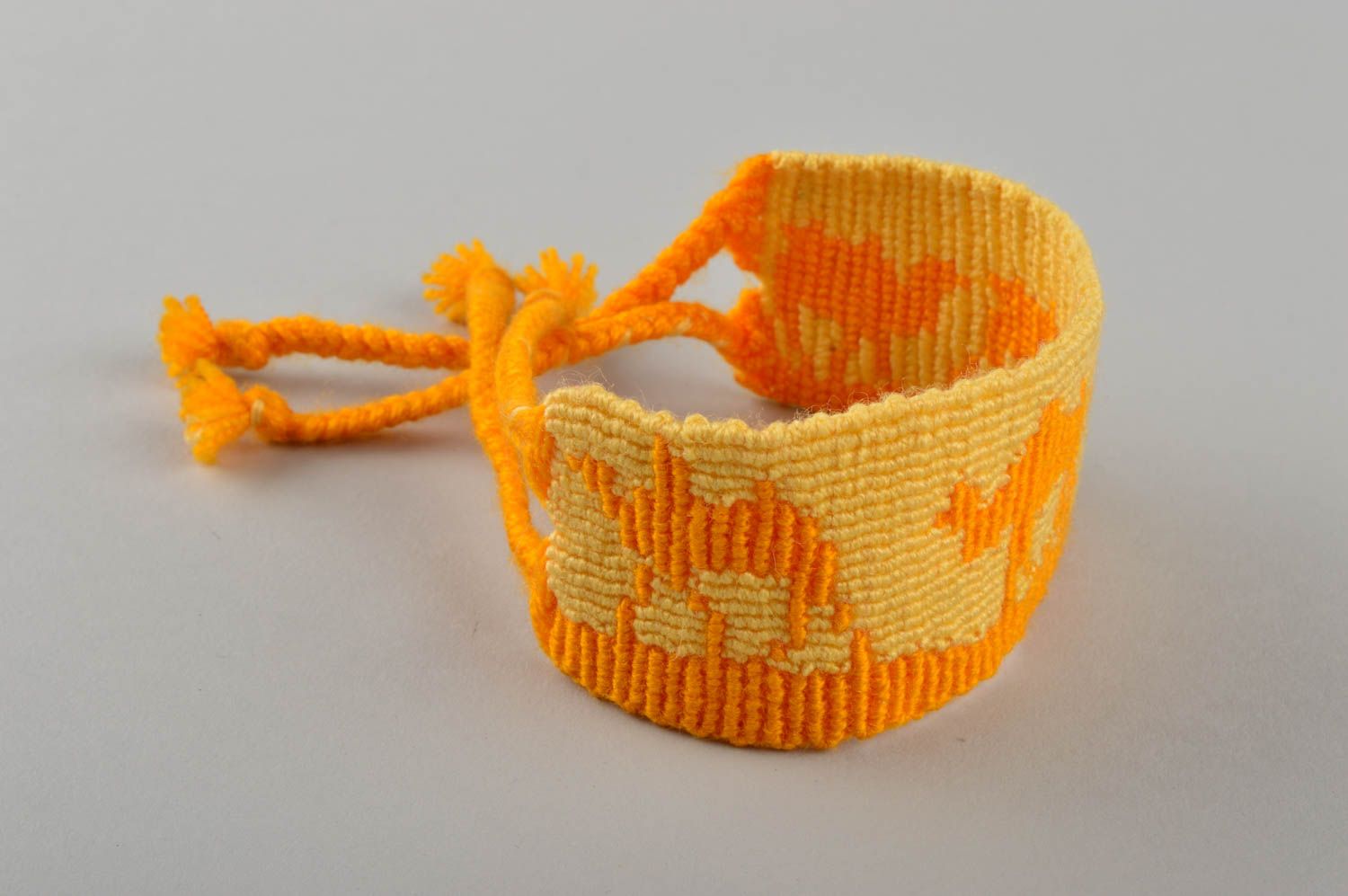 Breites Armband in Orange handmade Stoff Armband modischer Schmuck für Frauen foto 1