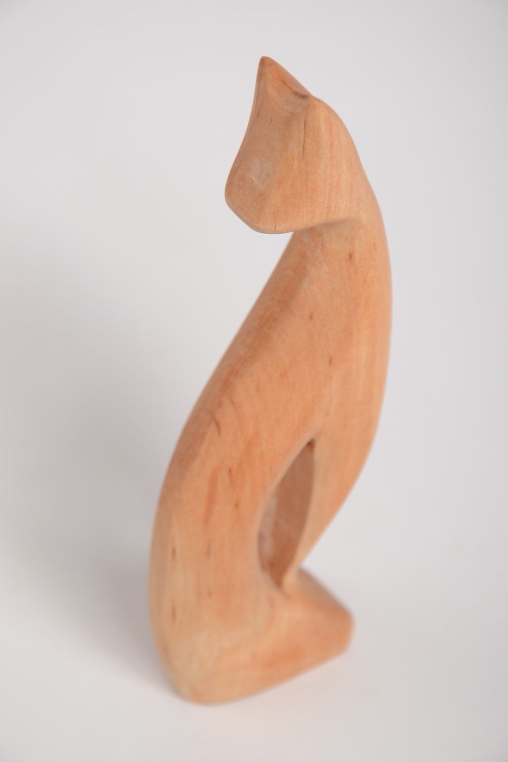 Фигура из дерева статуэтка ручной работы кошка сувенир из дерева красивый фото 5