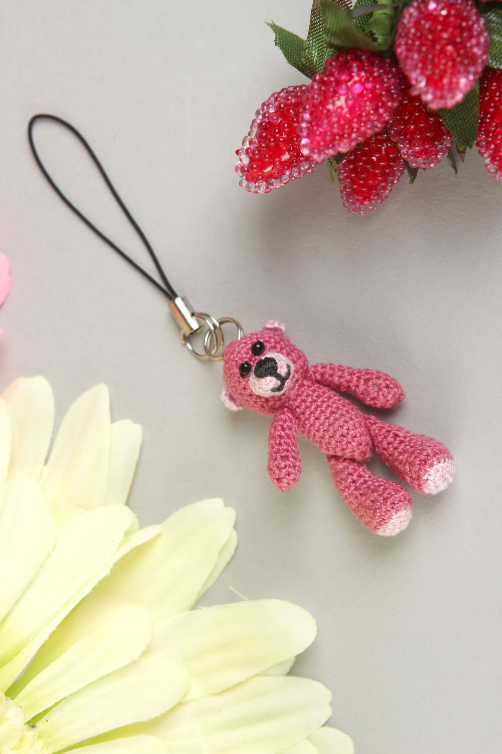 Handmade stylish cute keychain crocheted designer keychain beautiful toy photo 1