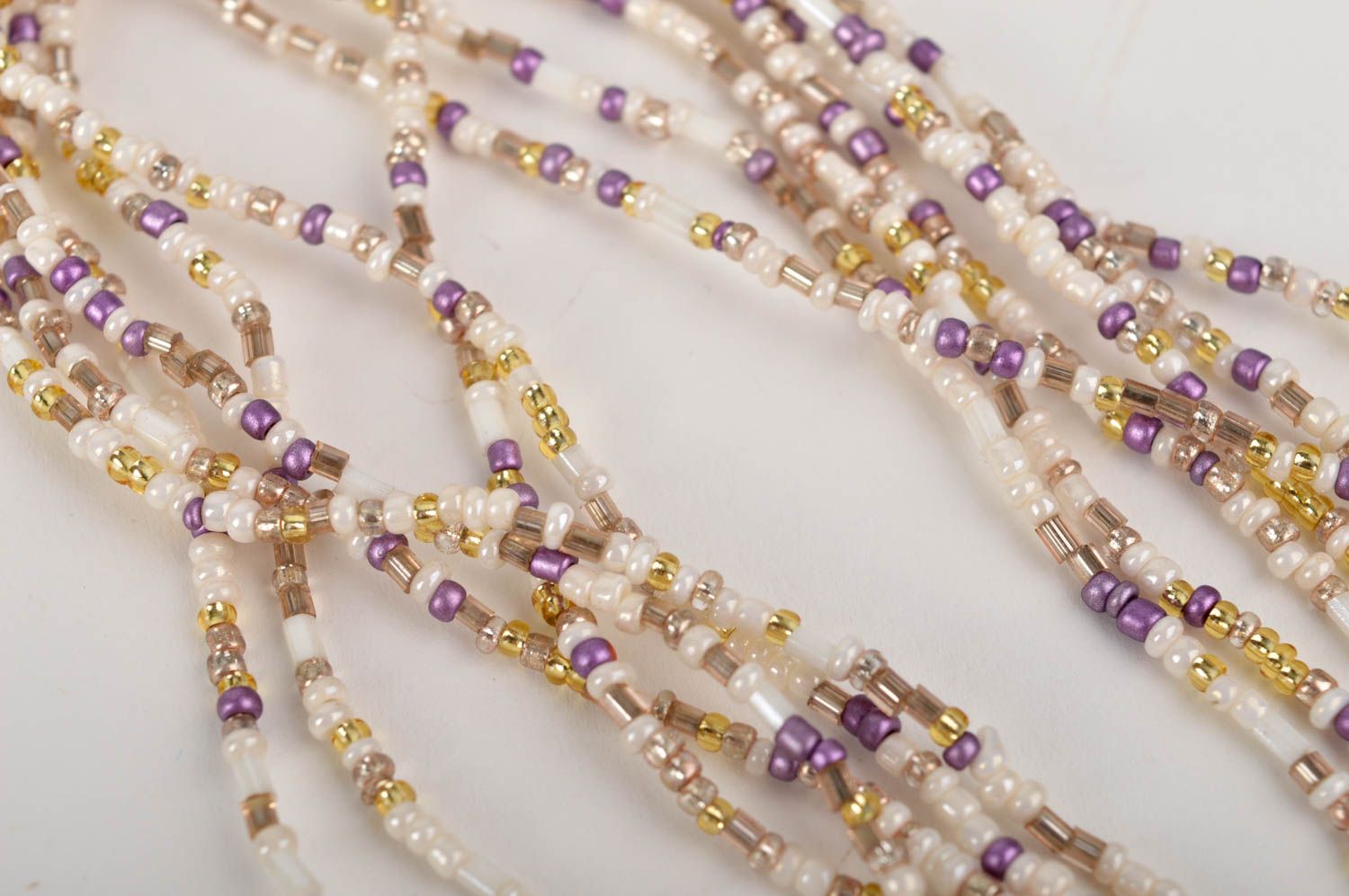 Multirow handmade bead necklace woven beaded necklace artisan jewelry designs photo 4