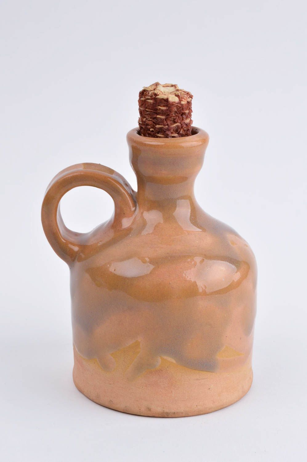 Ceramic 40 oz wine carafe, wine pitcher with handle and cork lid 5,12 inches, 1,6 lb photo 2