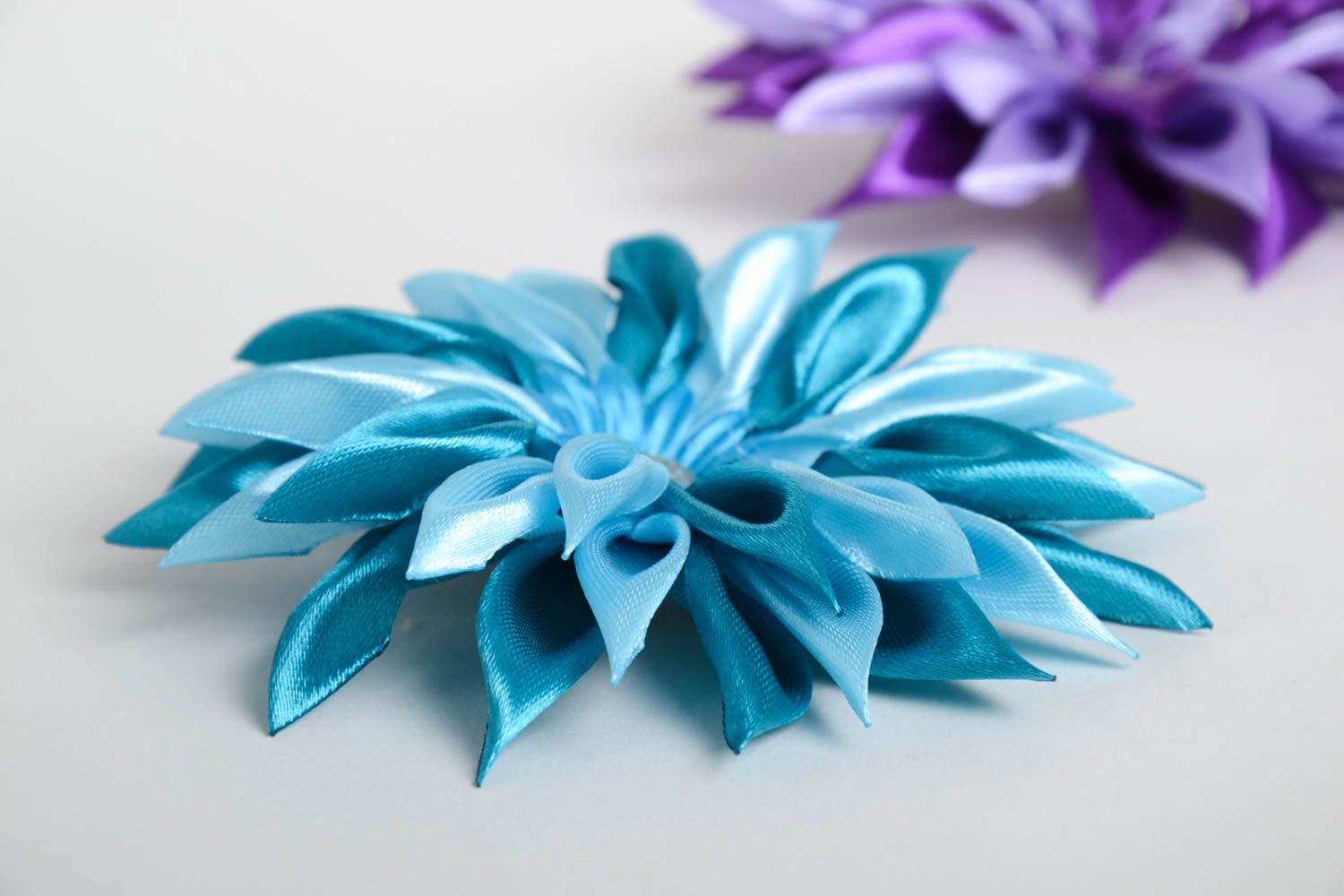 Beautiful handmade flower barrette hair clip 2 pieces trendy hair gifts for her photo 4