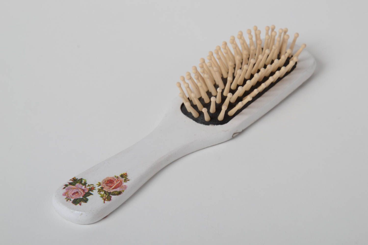 Cepillo de madera hecho a mano regalo original accesorio para el cabello foto 2