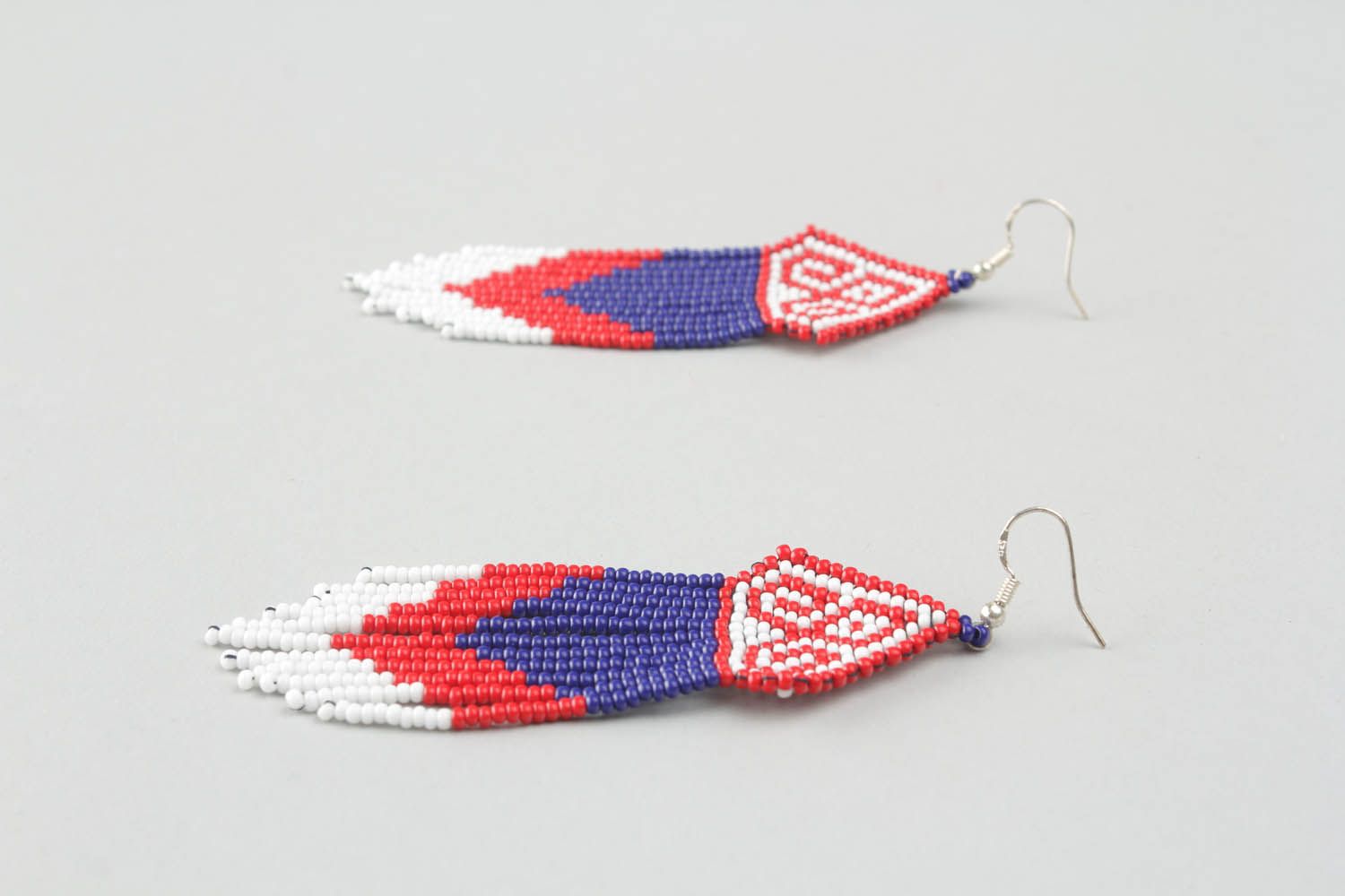 Beaded earrings with ornament photo 4