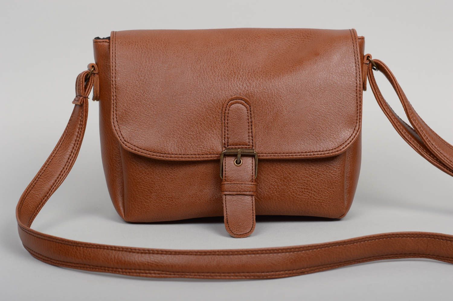 Brown small bag handmade shoulder female bag stylish designer accessory photo 1
