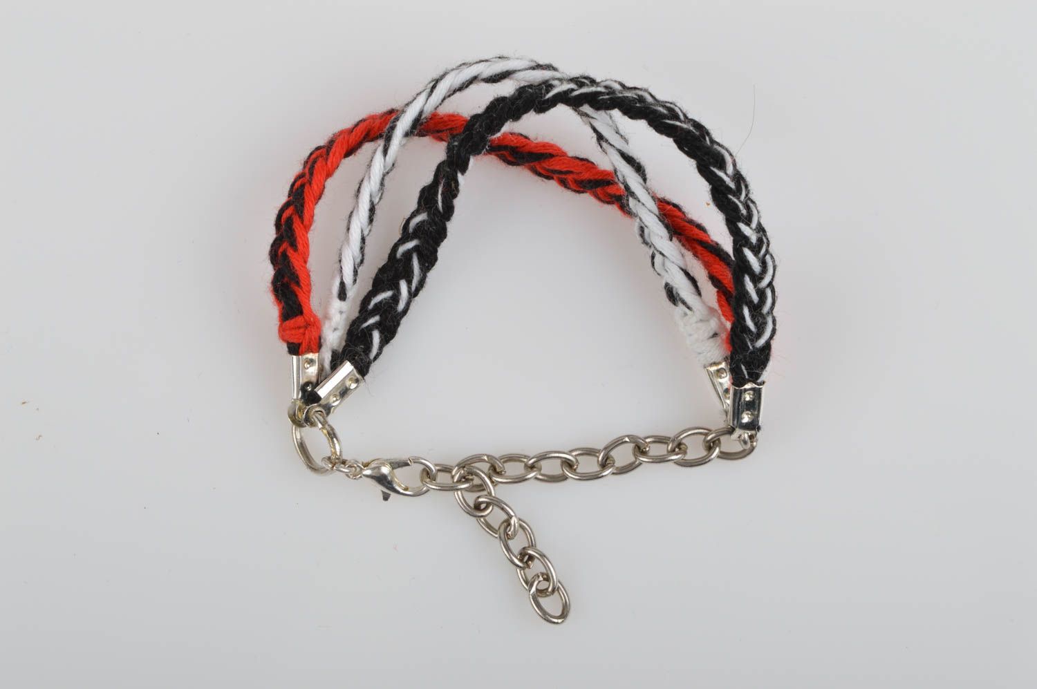Handgemachter Schmuck rot schwarz weißes Damen Armband Accessoire für Frauen foto 4