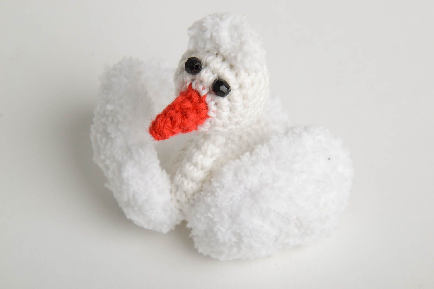 Unusual swan soft toy stylish beautiful toy handmade textile toy cute swan photo 4