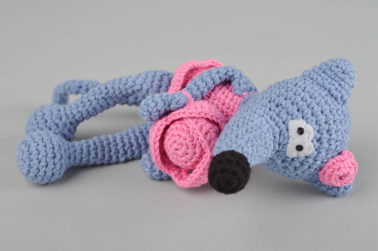 Handmade crocheted toy baby soft toycrocheted mouse toy design crocheted toys   photo 5