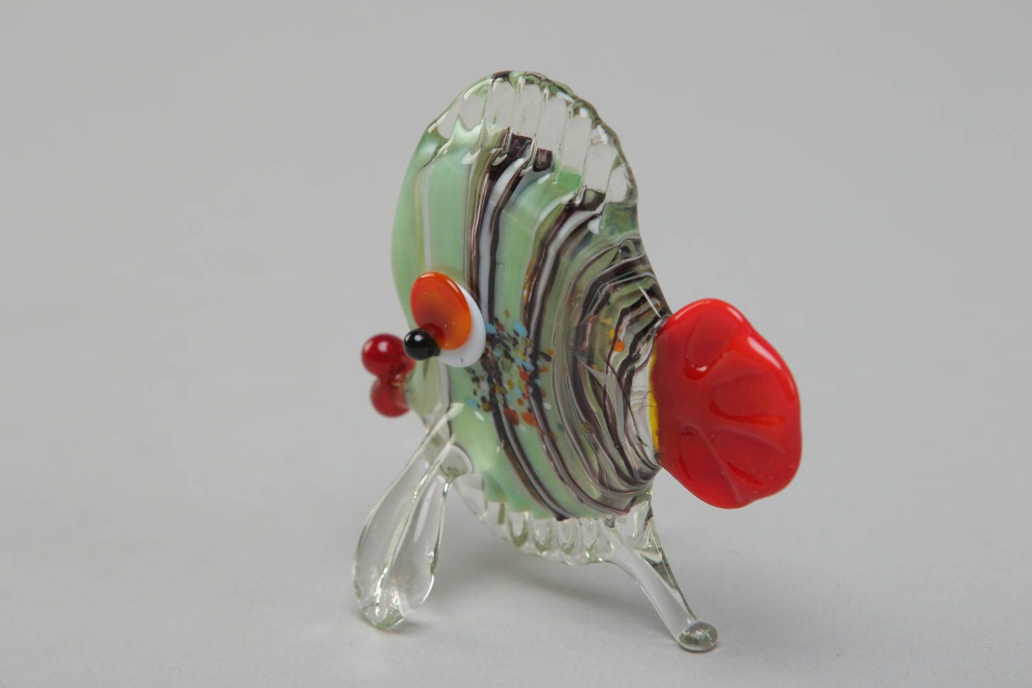 Figurine miniature en verre au chalumeau multicolore faite main Poisson photo 3
