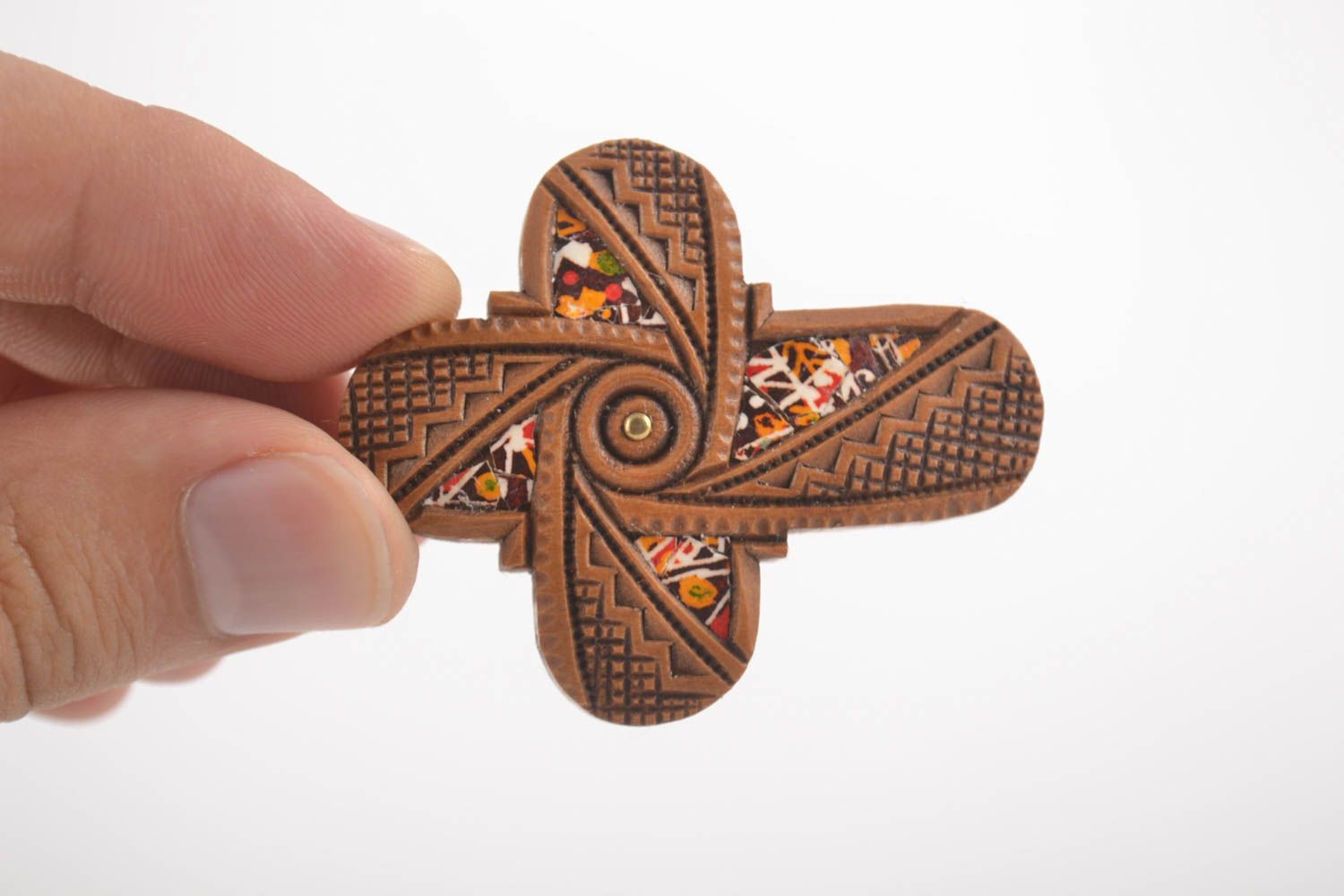 Stylish handmade wooden cross pendant contemporary jewelry wood craft gift ideas photo 2