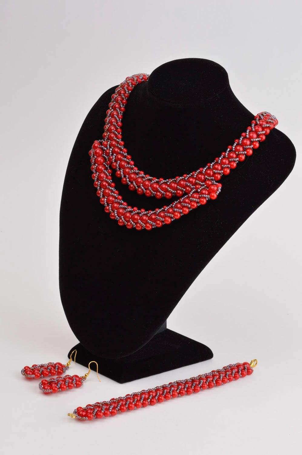 Pulsera collar y pendientes de abalorios bisutería artesanal accesorios de mujer foto 1