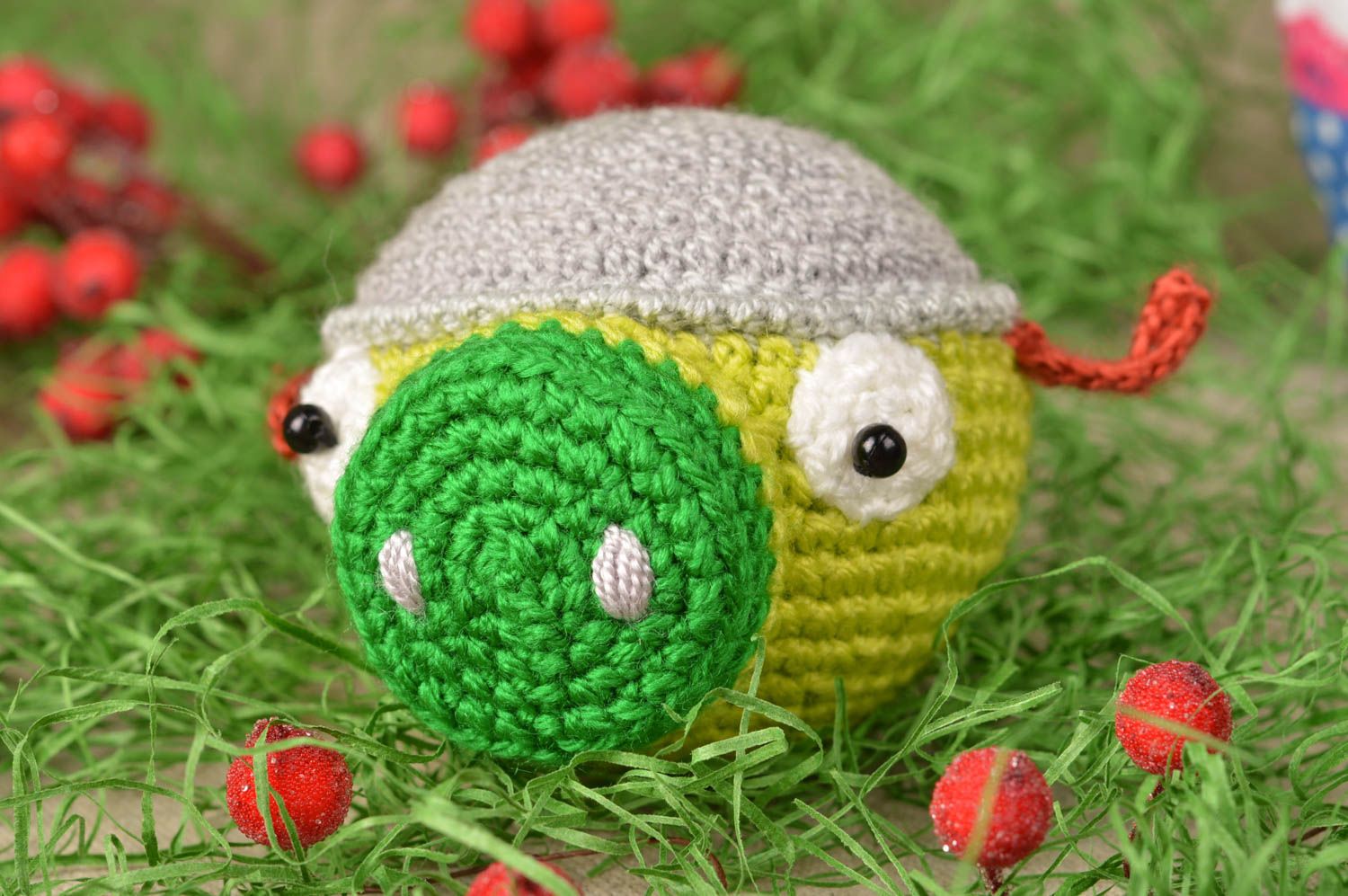 Handmade toy designer toy crocheted toy unusual gift for baby nursery decor photo 1