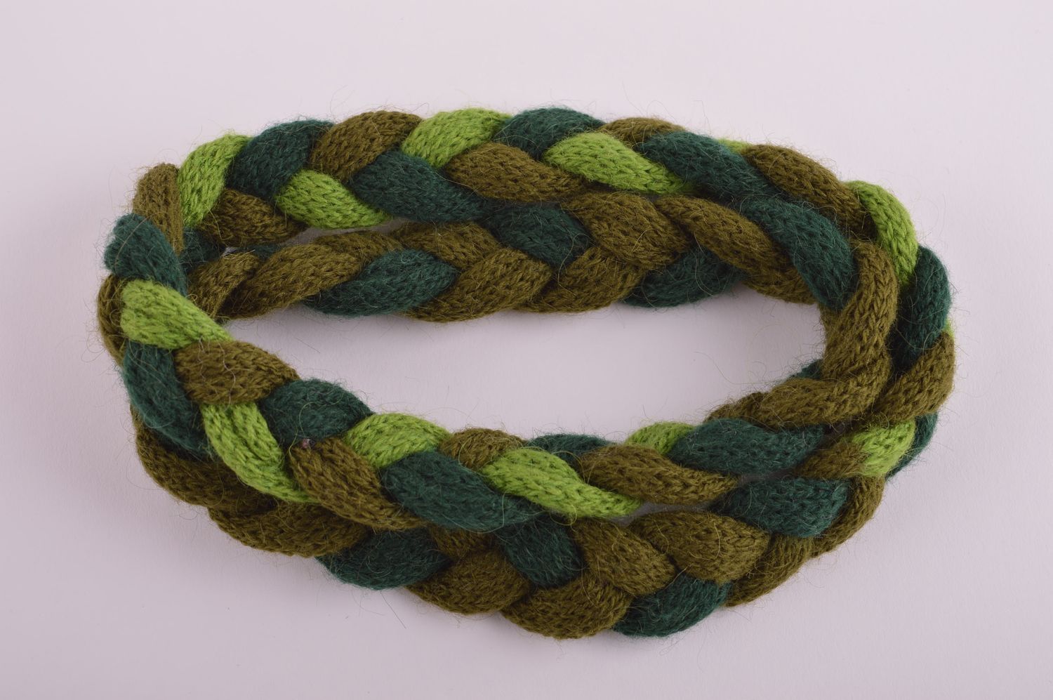 Warm green headband knitted handmade headband unusual designer headwear photo 4
