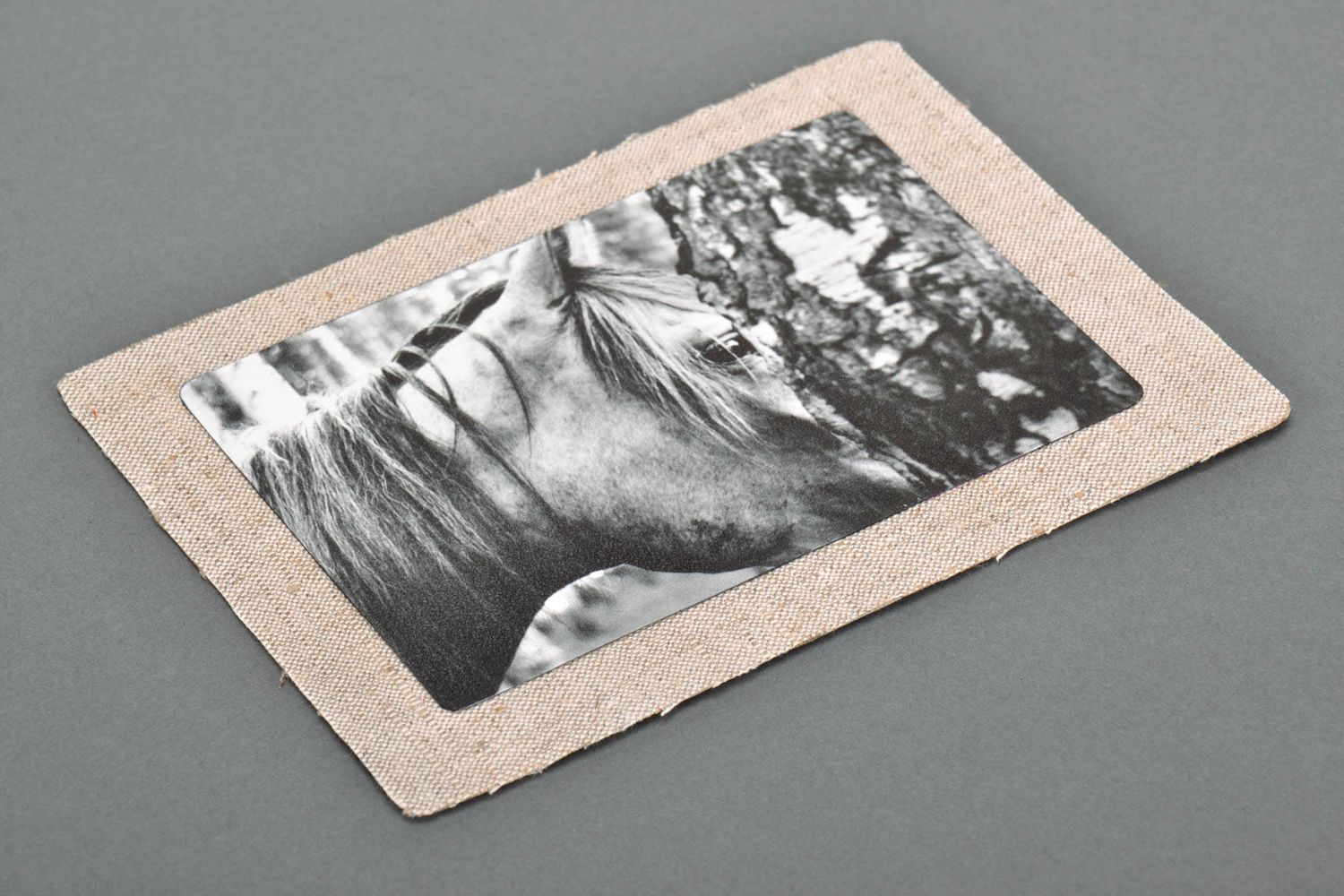 Carte postale faite main avec cheval photo 3