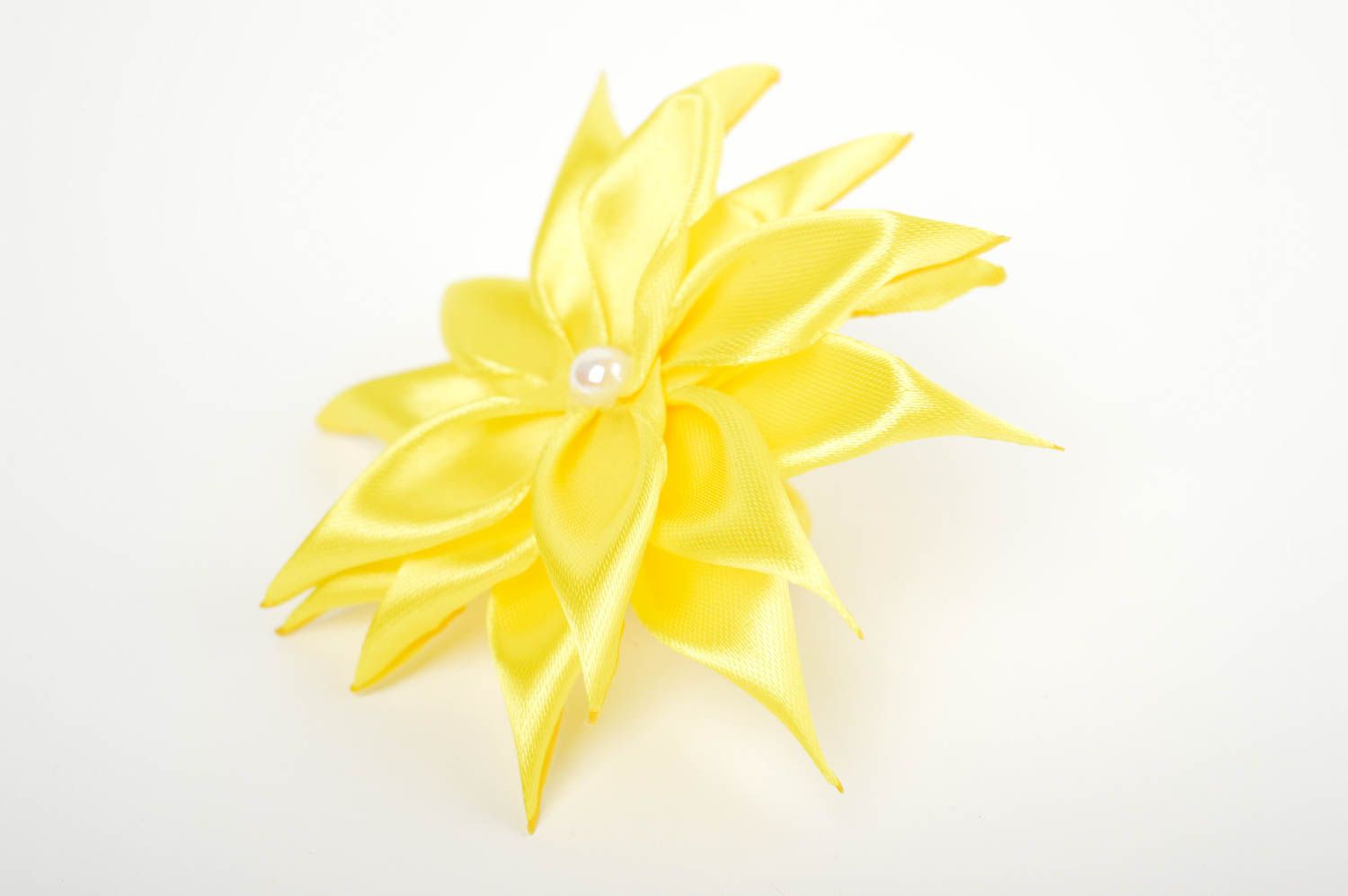 Élastique cheveux fait main Accessoire cheveux fleur jaune Cadeau pour fille photo 5