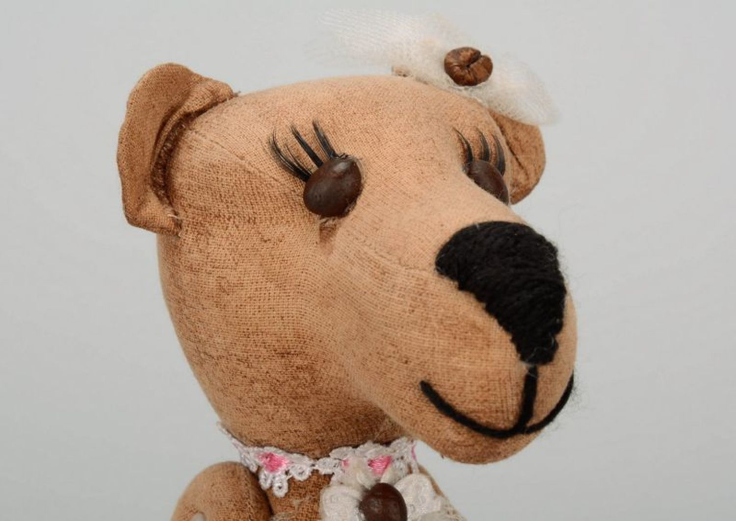 Fragranced toy made from cotton and coffee beans Bear bride  photo 3