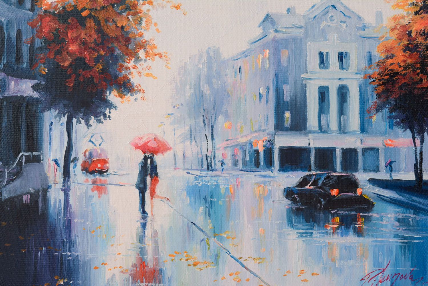 Handmade oil painting Red Umbrella photo 2