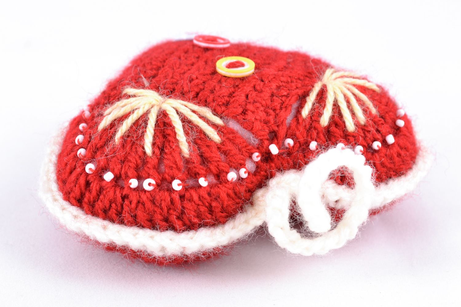 Handmade soft crochet toy heart photo 5