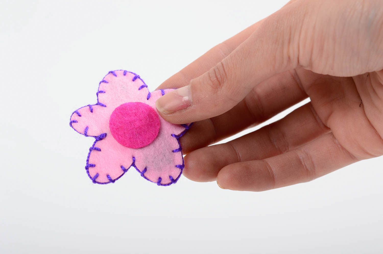 Rosa Blume Haarspange handgemachter Schmuck Accessoires für Mädchen zart foto 5