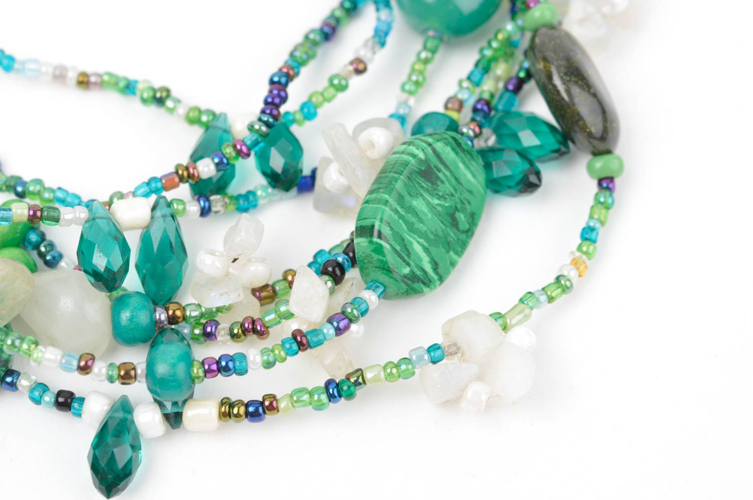 Stilvolle grüne Damen Halskette Halsschmuck für Damen handmade Schmuck Collier foto 4