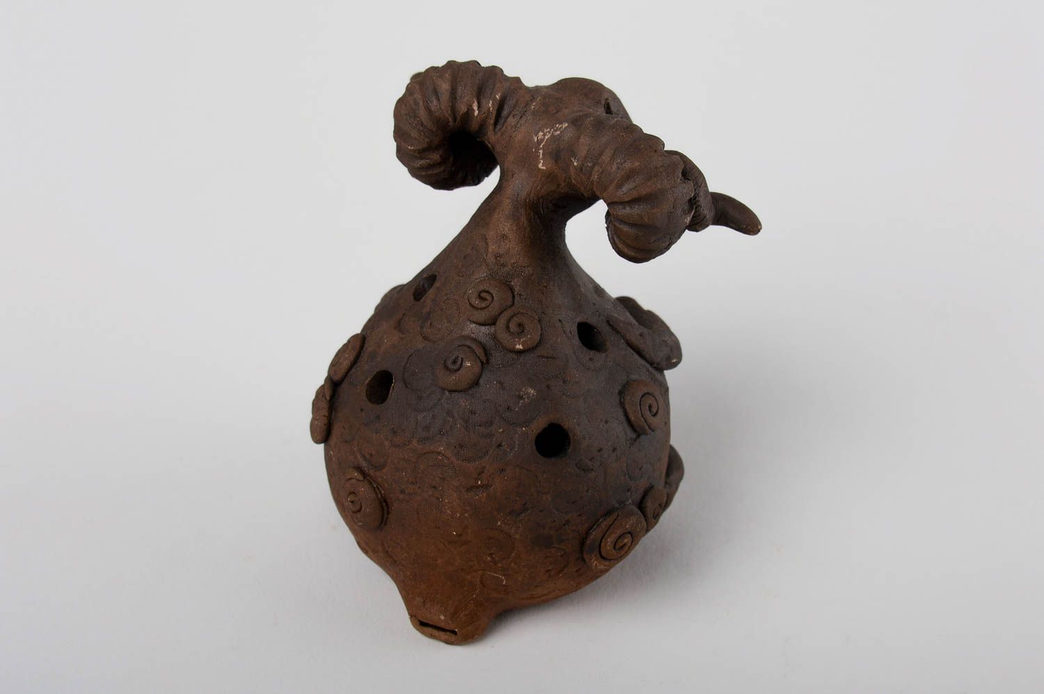 Handmade figurine clay whistle clay statuette ceramic musical instrument photo 4