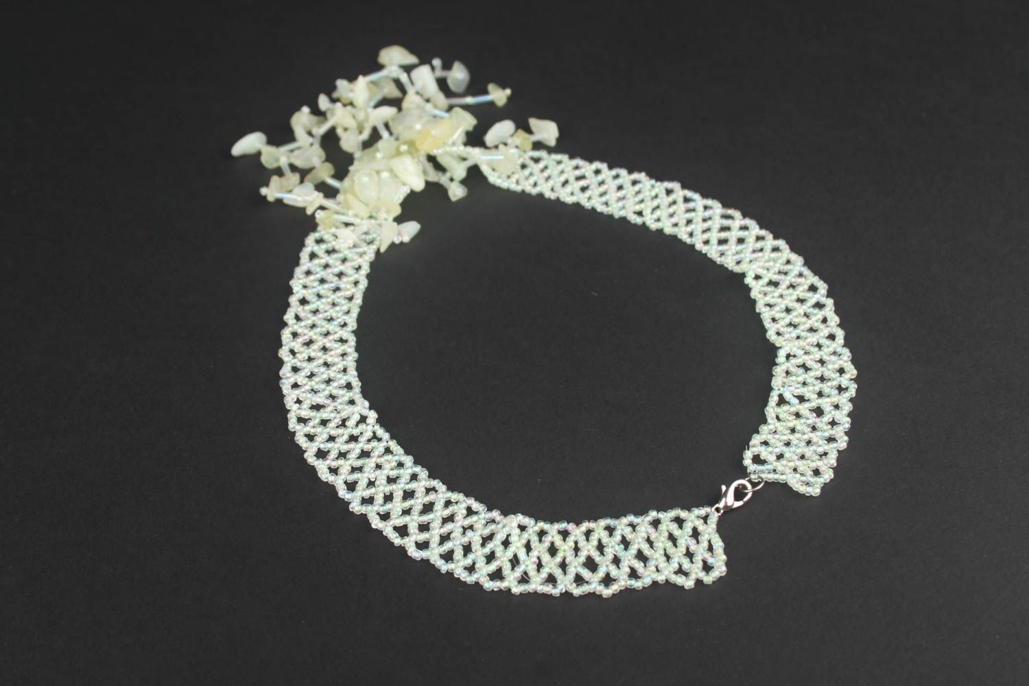 Unusual handmade beaded necklace woven bead necklace artisan jewelry designs photo 4