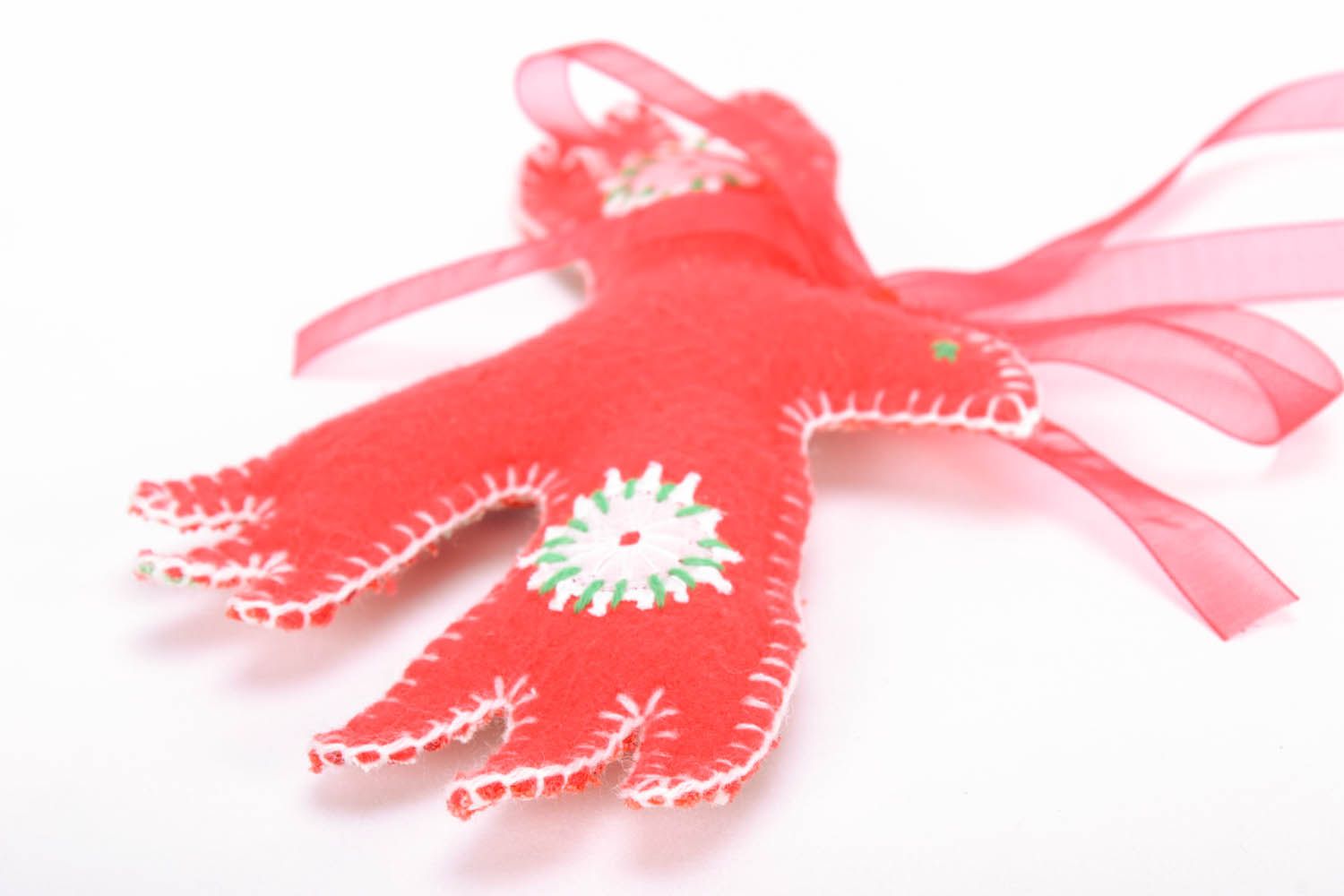 Brinquedo artesanal de Natal costurado de fleece e preenchido com sintepone Pássaro foto 4
