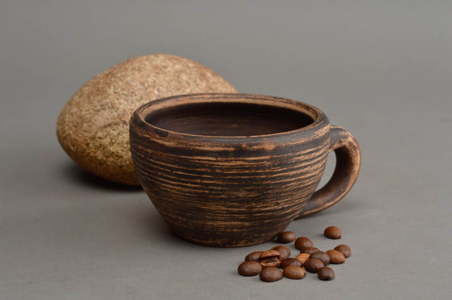 Taza de arcilla para café original hecha a mano vajilla de cerámica de 80 ml foto 1