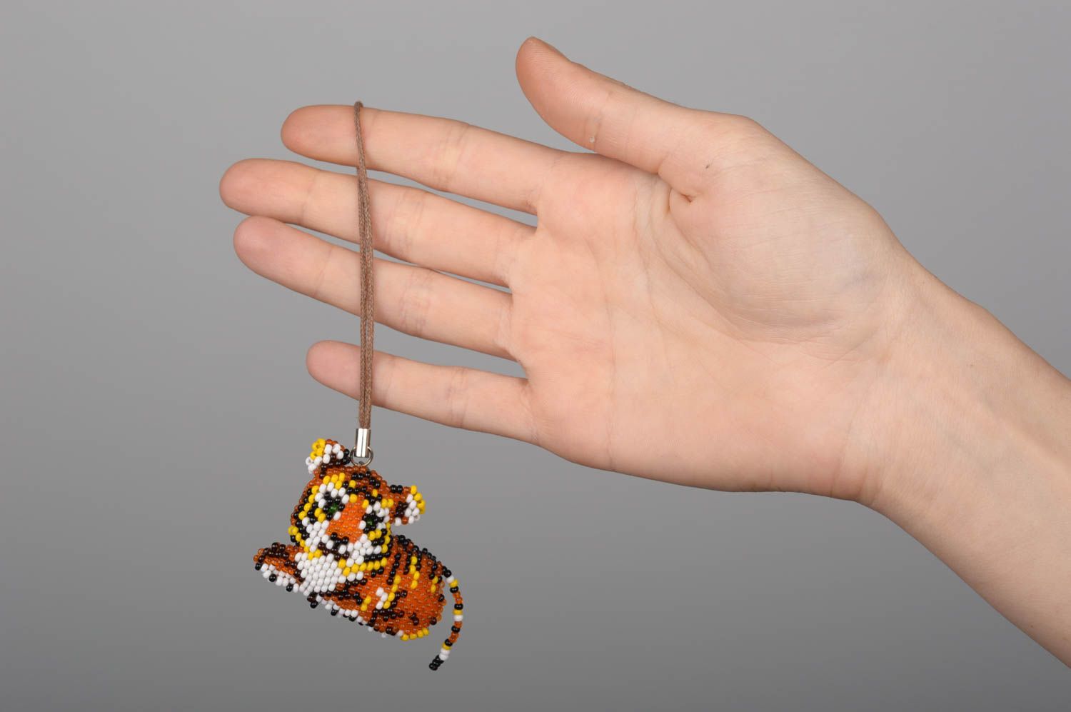 Аксессуар ручной работы брелок для ключей брелок для телефона в виде тигра фото 5