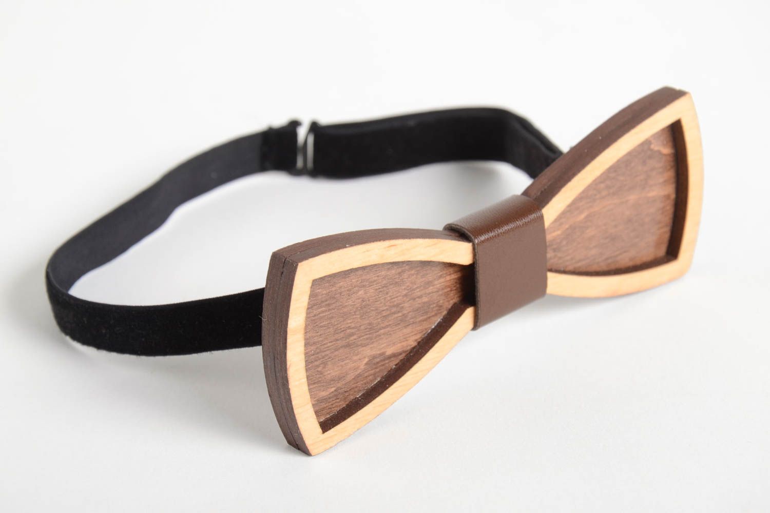 Homemade jewelry wooden bow tie designer accessories fashionable tie cool gifts photo 2